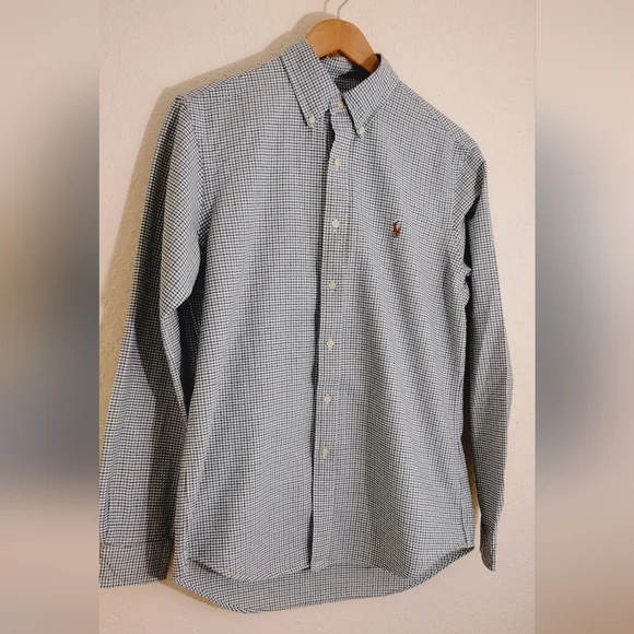 Ralph Lauren Men's Checkered Button Down Polo Shirt - Picture 2 of 6